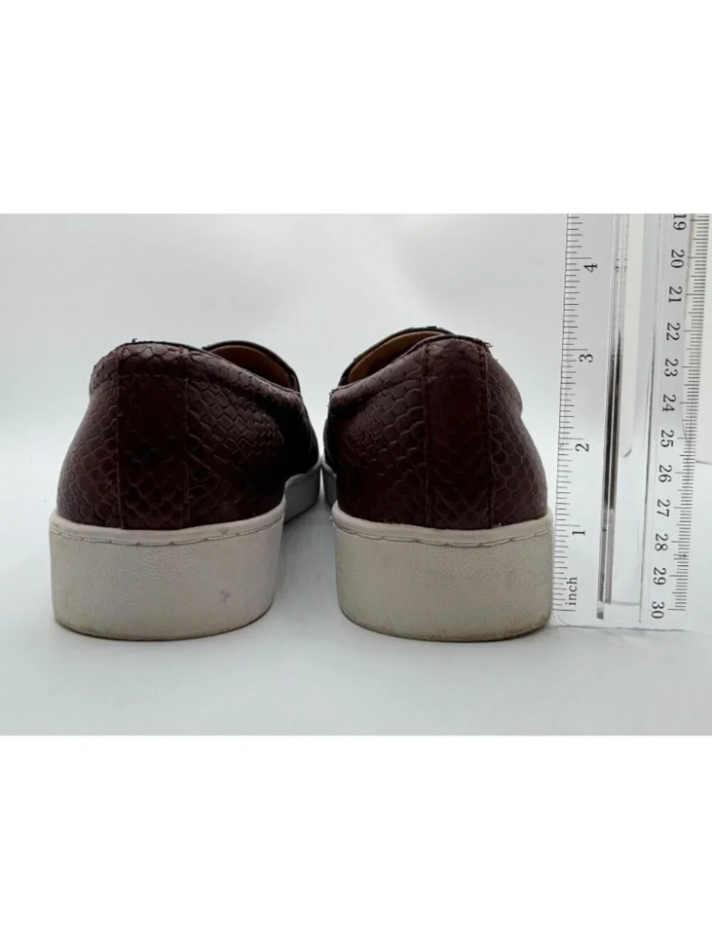 Vionic Midi Snake Texture Slip-On Sneaker Burgundy Women Size 7M Comfort Shoes